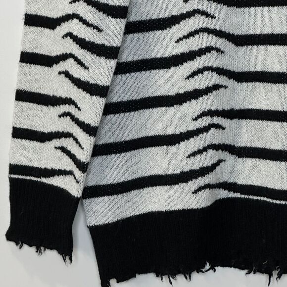 Sandrine Rose Zebra Cashmere Wool Blend Sweater Oversized Women's Small NWT - Picture 4 of 11